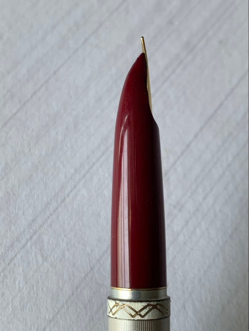 Pilot fountain pen with 22K gold nib showing slight discoloration on the body