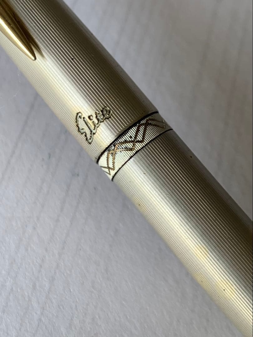 Pilot fountain pen with 22K gold nib showing slight discoloration on the body