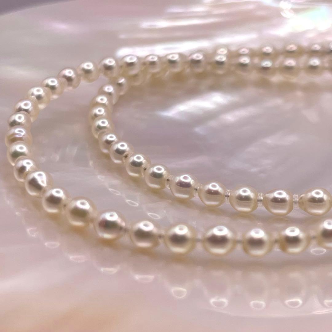 Akoya baby pearl necklace with 3.5-4 mm white pearls, 41 cm length, featuring s925 clasp
