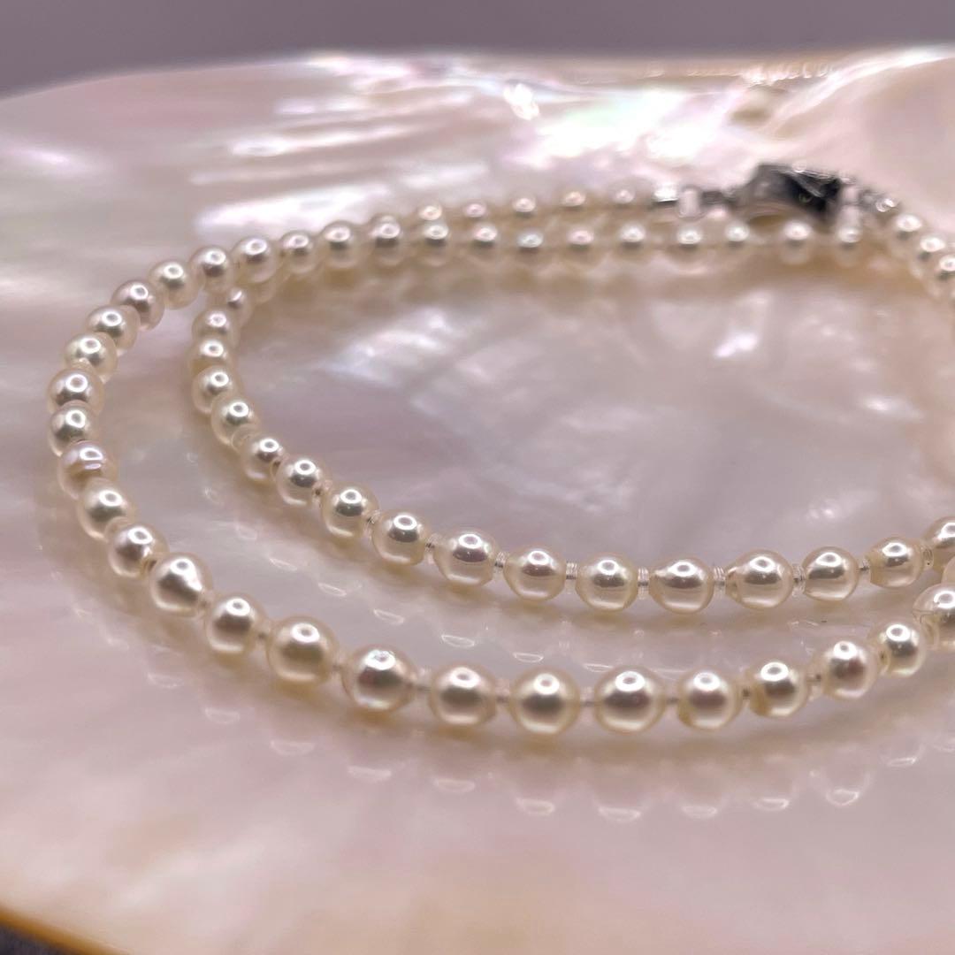 Akoya baby pearl necklace with 3.5-4 mm white pearls, 41 cm length, featuring s925 clasp