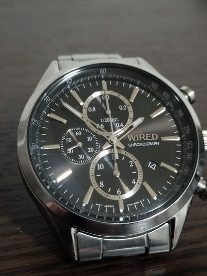SEIKO WIRED Chronograph Black Quartz Men's Watch — Japanese