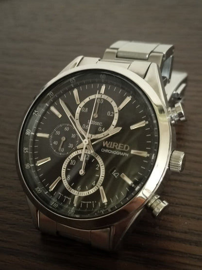 SEIKO WIRED Chronograph Black Quartz Men's Watch — Japanese