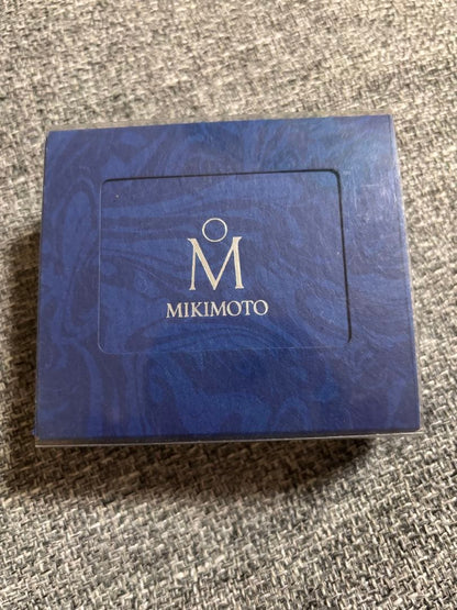 Mikimoto 7.6mm white Akoya pearl pendant in 18K white gold with little bean chain and box