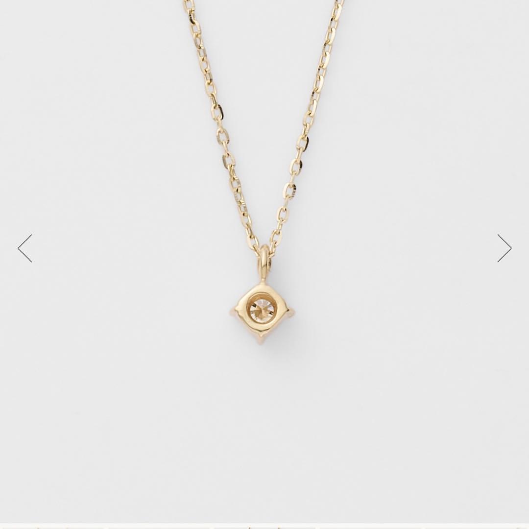 Agete K10 necklace featuring 0.07ct sparkling diamond on a delicate gold chain