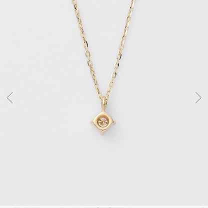 Agete K10 necklace featuring 0.07ct sparkling diamond on a delicate gold chain