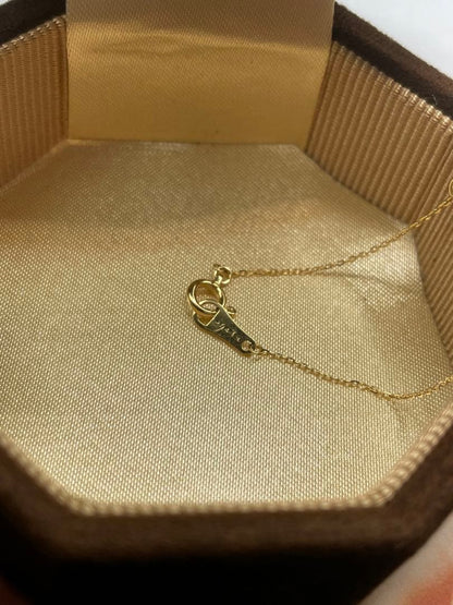 Agete K10 necklace featuring 0.07ct sparkling diamond on a delicate gold chain