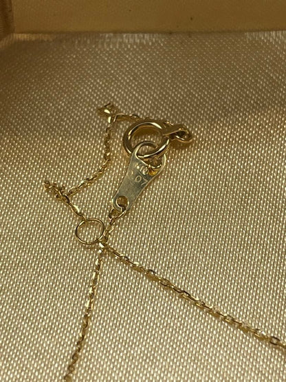 Agete K10 necklace featuring 0.07ct sparkling diamond on a delicate gold chain