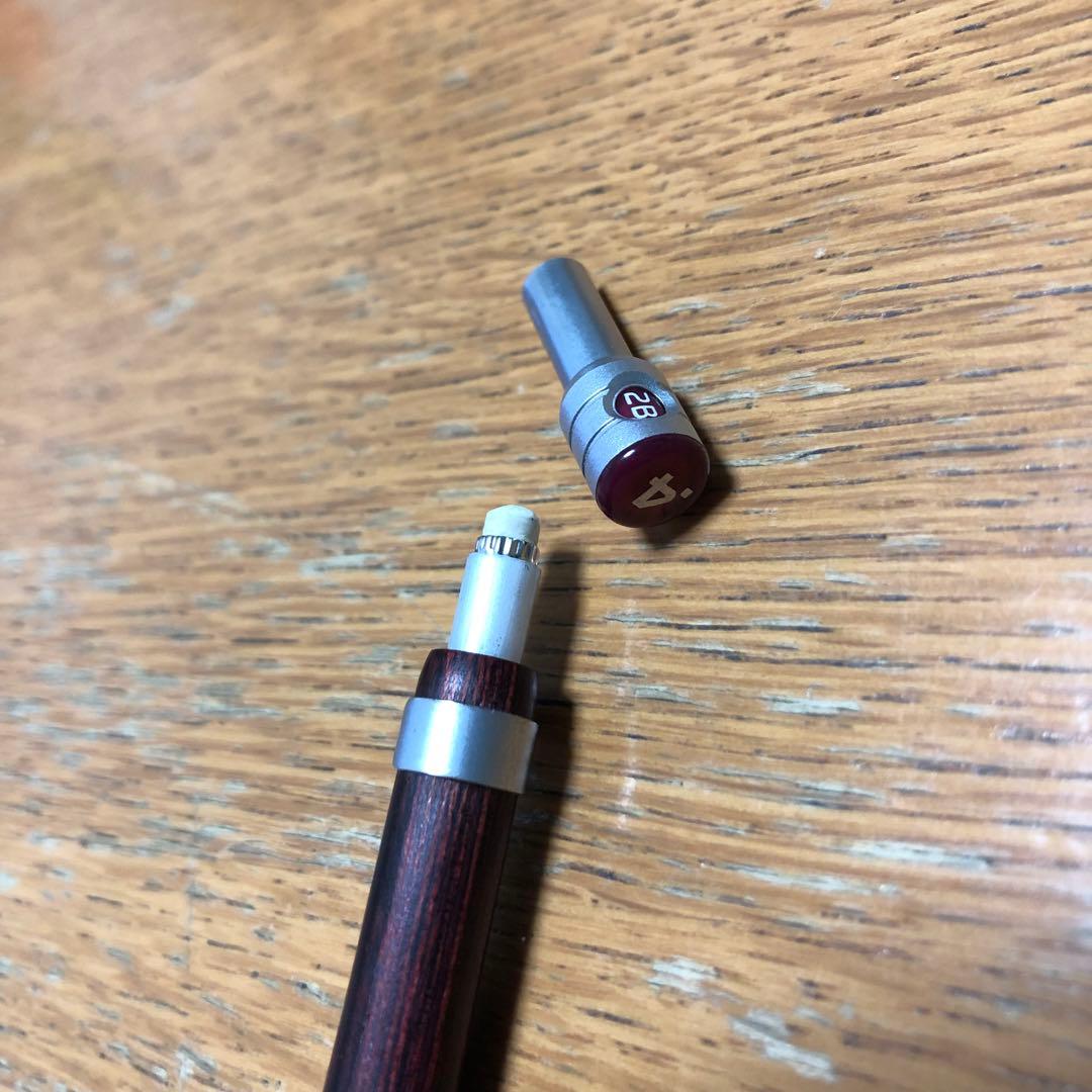Pilot S20 mechanical pencil with 0.4 lead, aged metal parts, and modified grip and eraser cap