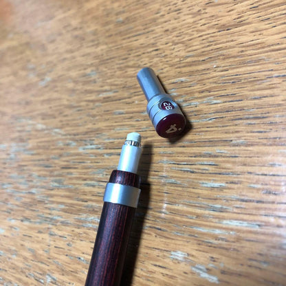 Pilot S20 mechanical pencil with 0.4 lead, aged metal parts, and modified grip and eraser cap
