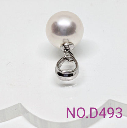 Akoya Pearl SV925 rhodium-plated pendant with 8.15mm Hanadama grade pearl on 45cm brass chain NO.D493