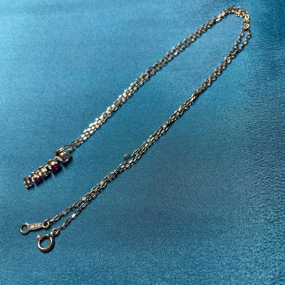 Beautiful MIKIMOTO Diamond and Ruby Necklace in K18 Yellow Gold with 42cm chain and 16mm pendant