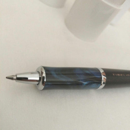 Pilot TIMELINE ballpoint pen in Eternal Blue color with matching case, box, and instruction manual