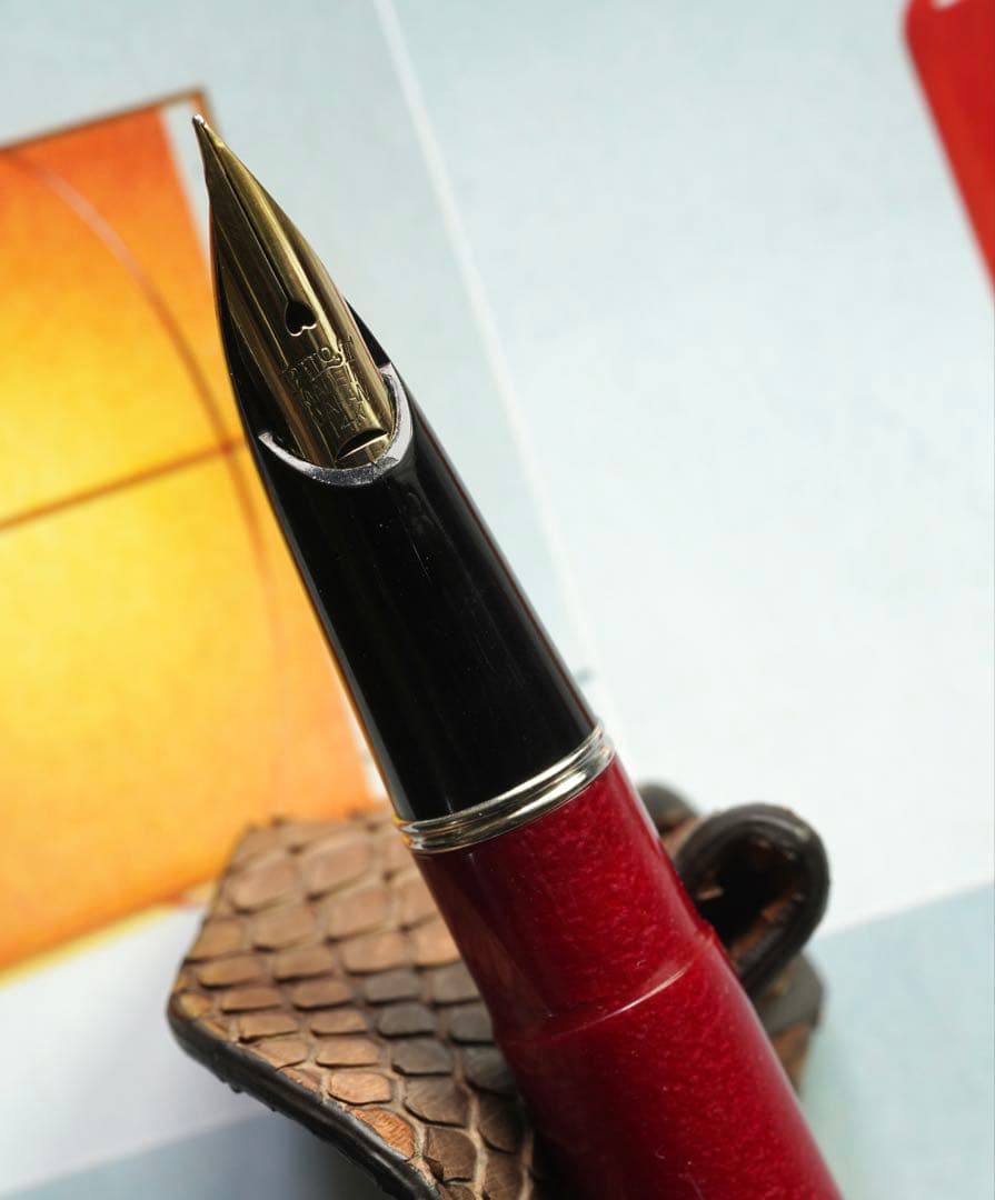 1960s Pilot Super Special Shaft fountain pen model 150 with fine tip and resin body showing slight wear and repair