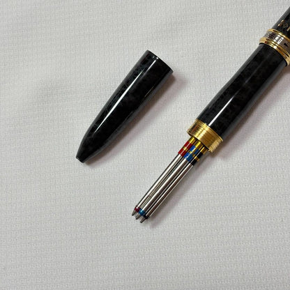 PILOT EXECT 3 Plus 1 multi-function ballpoint pen in marble black with gold-plated clip