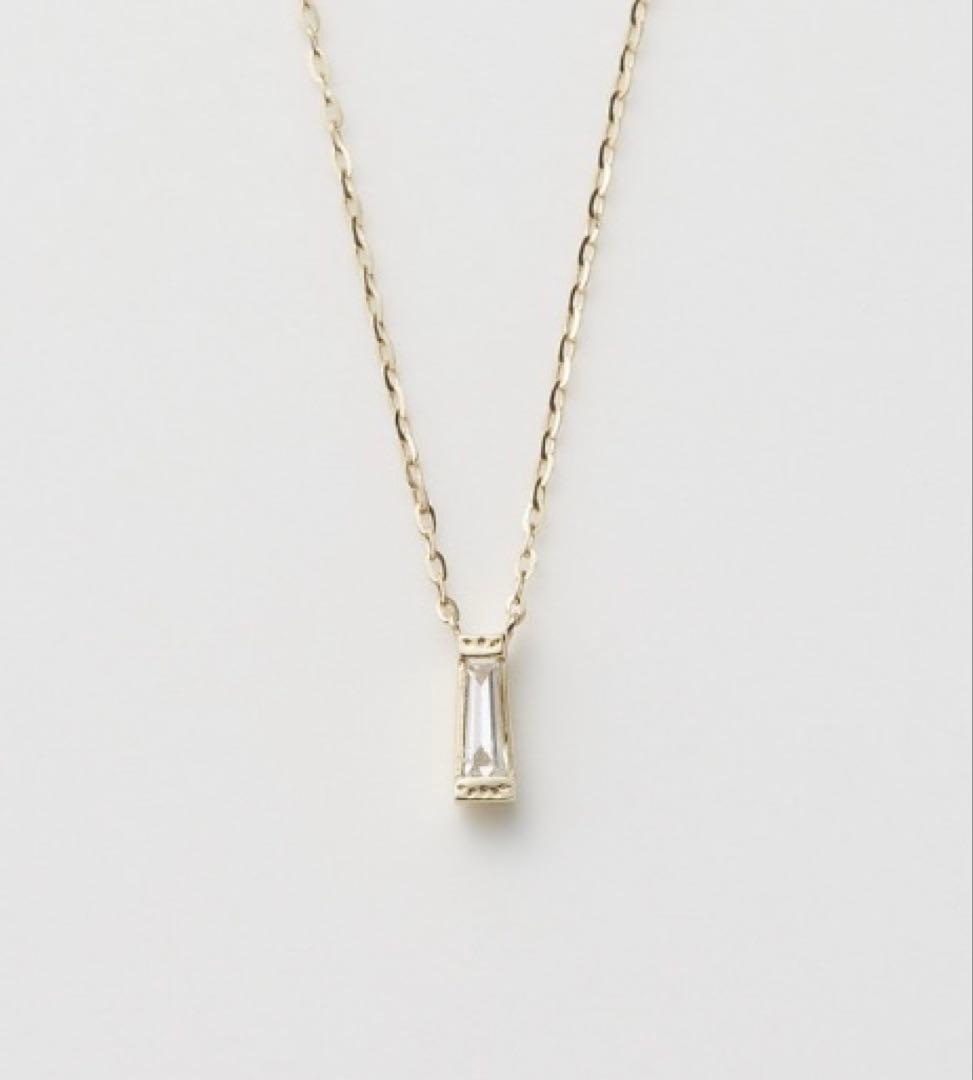 Agete necklace pendant made of K10 gold with 0.04 carat diamond, 39mm length, delicate and elegant design