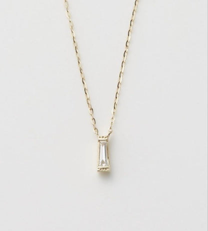 Agete necklace pendant made of K10 gold with 0.04 carat diamond, 39mm length, delicate and elegant design