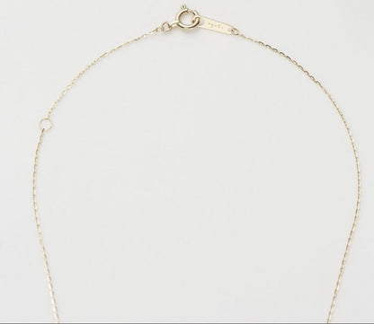 Agete necklace pendant made of K10 gold with 0.04 carat diamond, 39mm length, delicate and elegant design