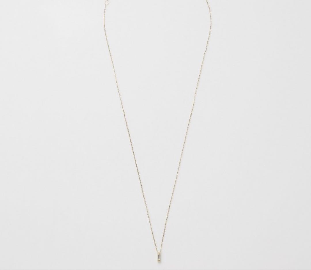 Agete necklace pendant made of K10 gold with 0.04 carat diamond, 39mm length, delicate and elegant design