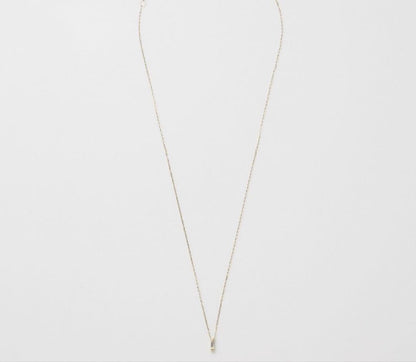 Agete necklace pendant made of K10 gold with 0.04 carat diamond, 39mm length, delicate and elegant design