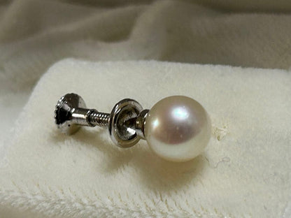 Akoya pearl necklace 8-8.5mm with K14WG earring set and silver single earring displayed on white background