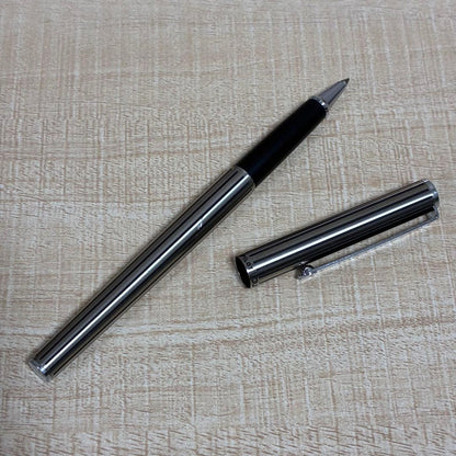 Pilot ballpoint pen with silver stripe design and included protective case and manual