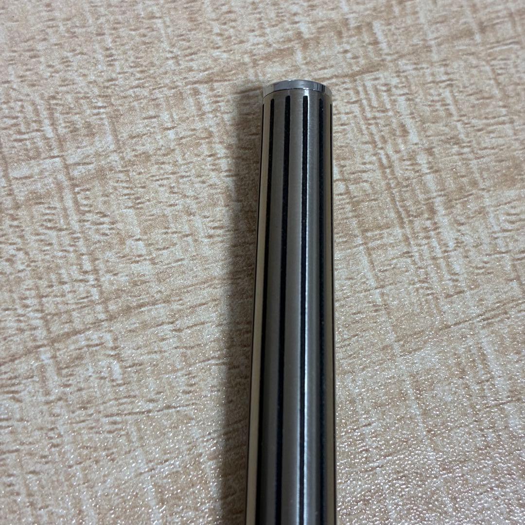 Pilot ballpoint pen with silver stripe design and included protective case and manual