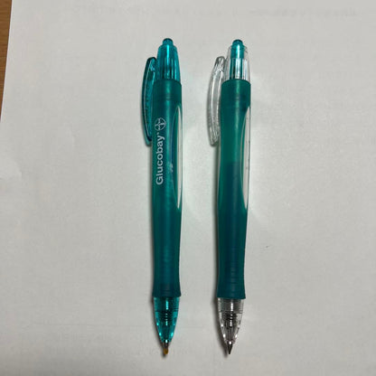 Pilot G-6 and Glucobay teal gel ballpoint pen set with black ink and clip