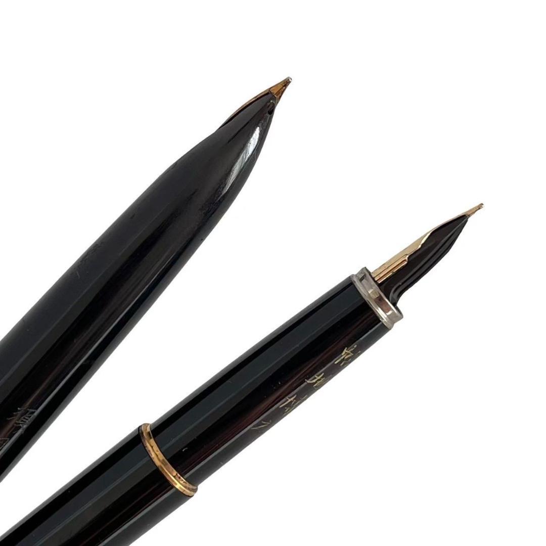 Two PILOT Blite Bright Black fountain pens, writing instruments with black bodies, one 13 cm and one 11.5 cm long