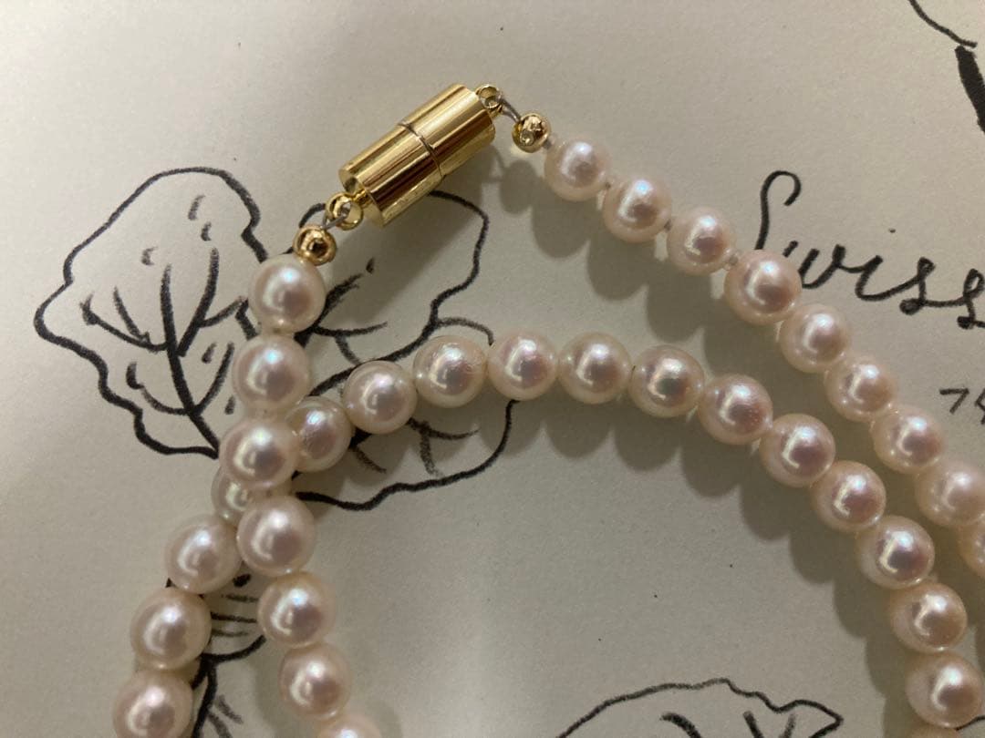 Aqoya Pearl Necklace with 6-6.5mm pearls and magnet clasp, total length 45cm