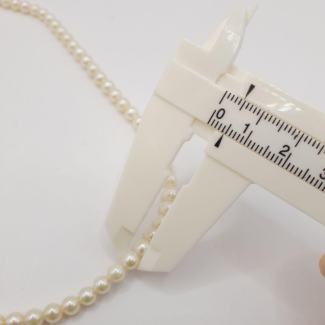 Cream Akoya baby pearl necklace 41cm with silver closure featuring 4.5mm pearls