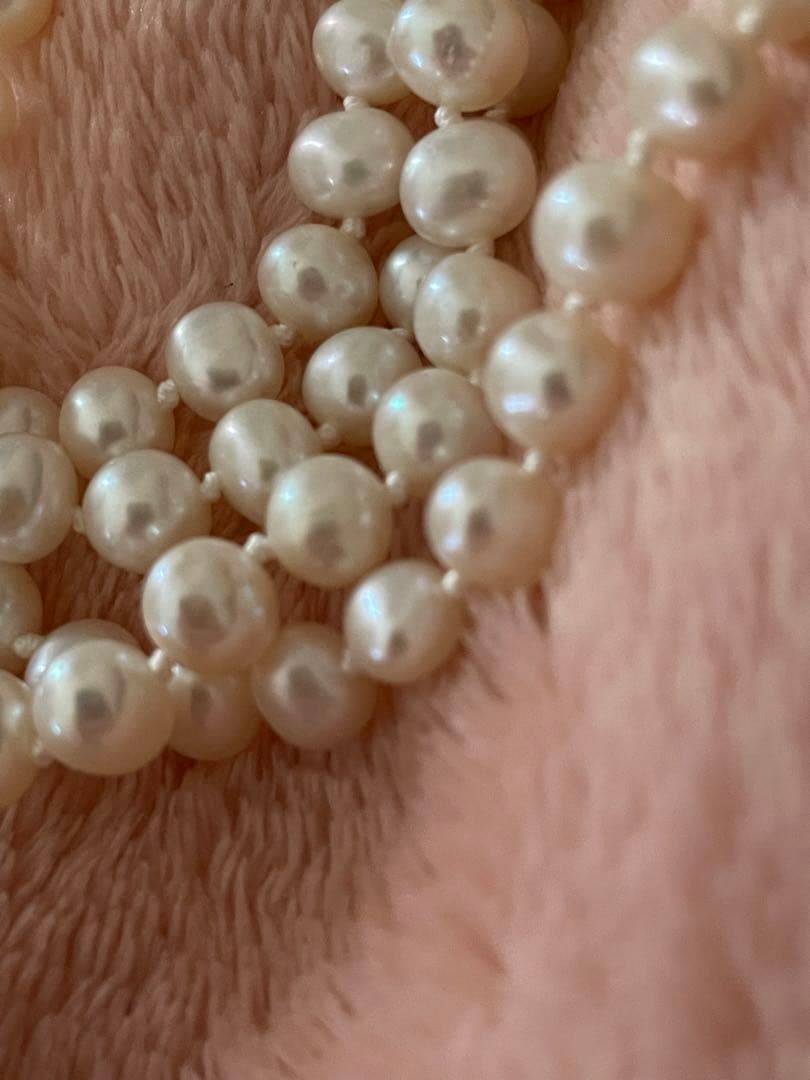 Agete K10 two-strand Akoya pearl necklace 118cm length with 5.5-6mm pearls and K10 clasp