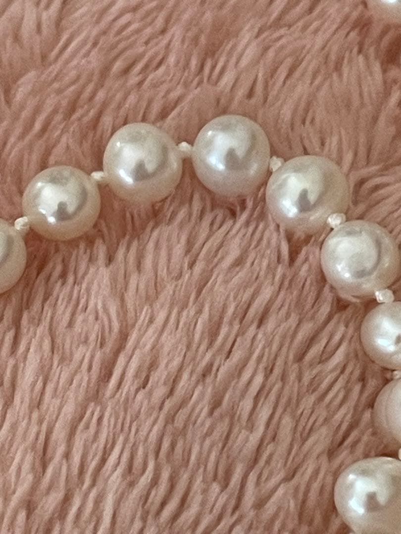 Agete K10 two-strand Akoya pearl necklace 118cm length with 5.5-6mm pearls and K10 clasp