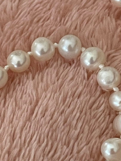 Agete K10 two-strand Akoya pearl necklace 118cm length with 5.5-6mm pearls and K10 clasp