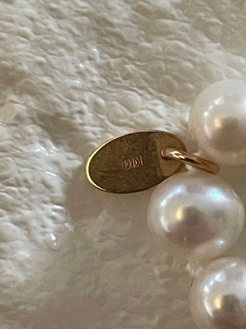 Agete K10 two-strand Akoya pearl necklace 118cm length with 5.5-6mm pearls and K10 clasp