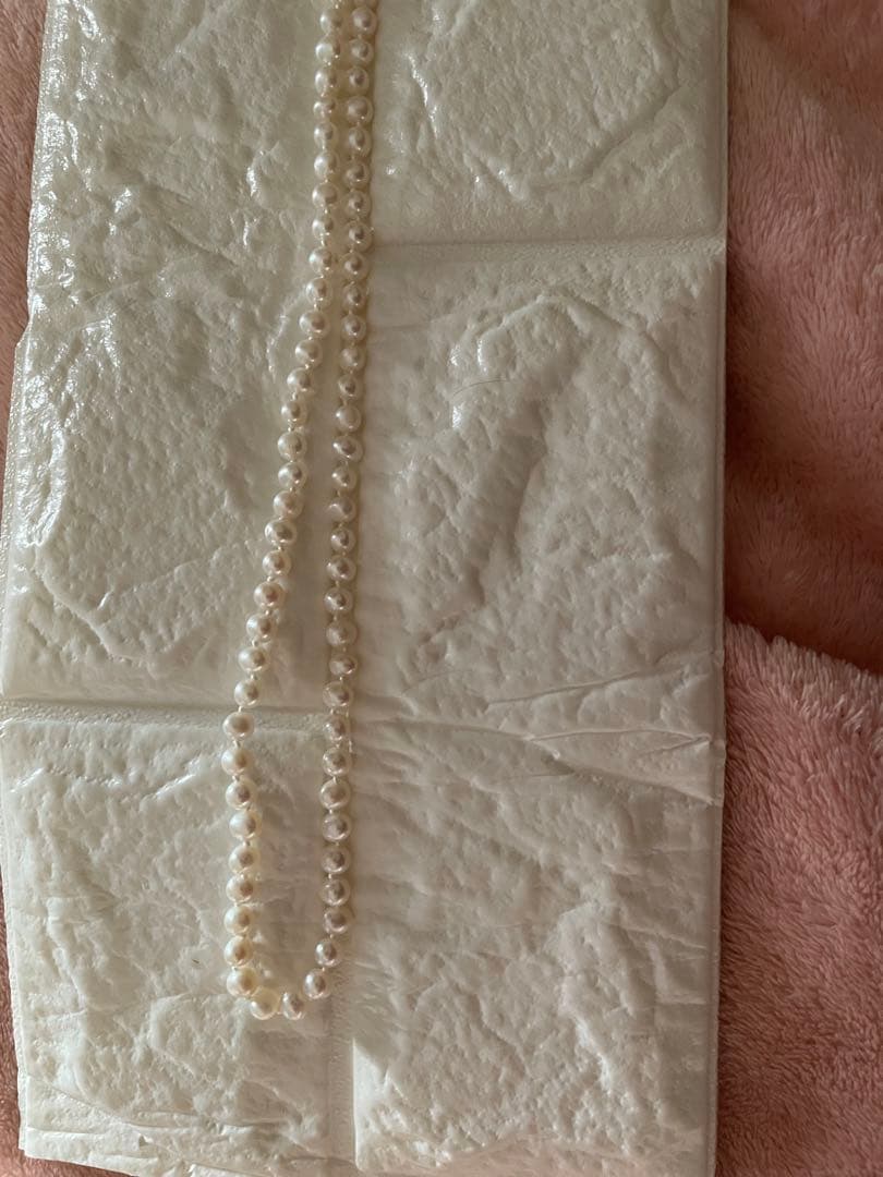 Agete K10 two-strand Akoya pearl necklace 118cm length with 5.5-6mm pearls and K10 clasp