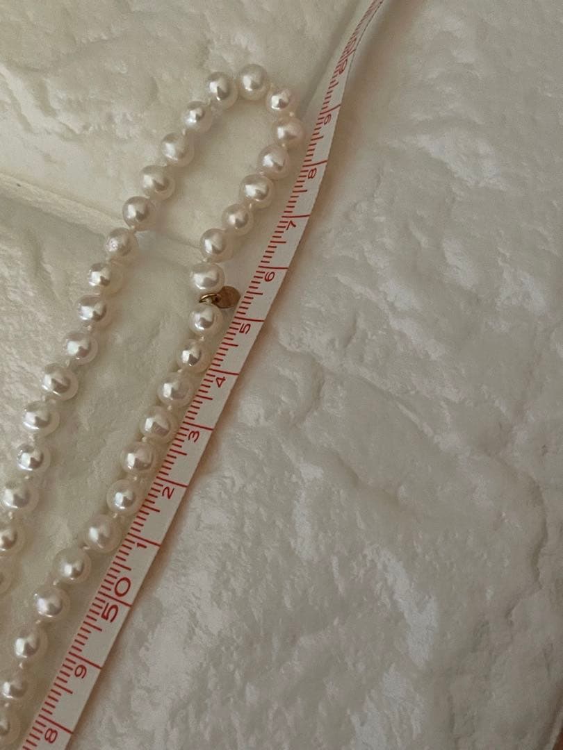 Agete K10 two-strand Akoya pearl necklace 118cm length with 5.5-6mm pearls and K10 clasp