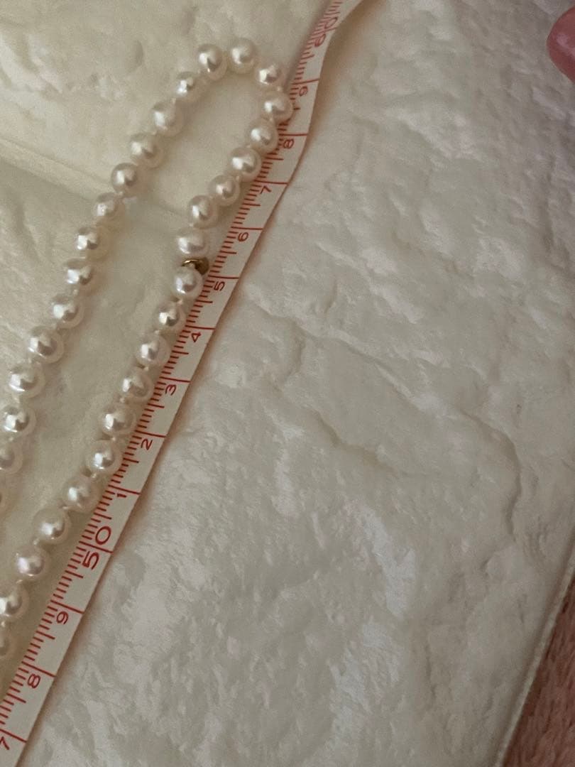 Agete K10 two-strand Akoya pearl necklace 118cm length with 5.5-6mm pearls and K10 clasp