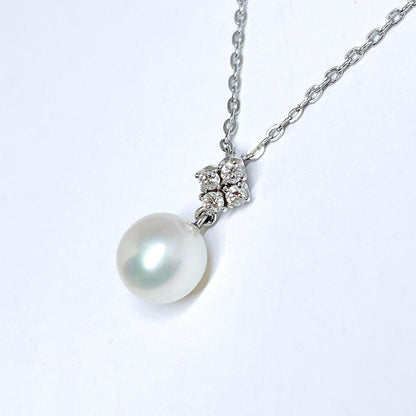 Mikimoto Pearl Diamond Necklace Top featuring 8.3mm pearls set in K14WG with diamond accents