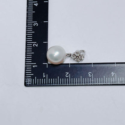 Mikimoto Pearl Diamond Necklace Top featuring 8.3mm pearls set in K14WG with diamond accents