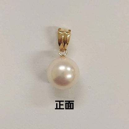 K18 Akoya Pearl Pendant featuring a round 8.7mm pink white pearl on a delicate gold frame