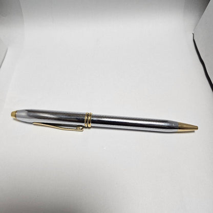 Kurocross Townsend silver and gold ballpoint pen with CROSS Ireland marking and genuine case