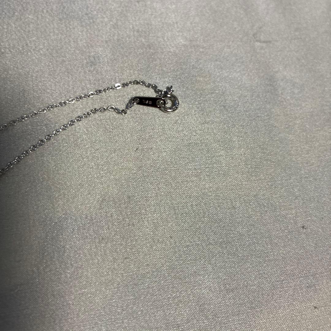 Mikimoto silver necklace featuring a 6.5mm pearl set in a heart-shaped motif pendant on a 40cm chain