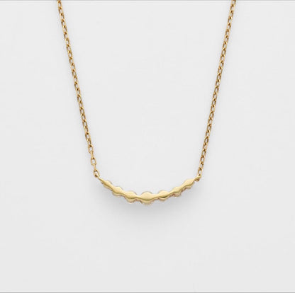 Agete K18 0.1ct diamond necklace with 45 cm ball chain displayed with case and certificate