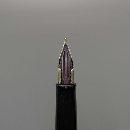 1970s PILOT SUPERLOY gold plated stripe fountain pen with fine nib and embossed cap top from Japan