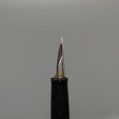 1970s PILOT SUPERLOY gold plated stripe fountain pen with fine nib and embossed cap top from Japan