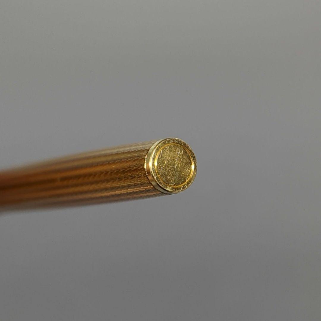 1970s PILOT SUPERLOY gold plated stripe fountain pen with fine nib and embossed cap top from Japan