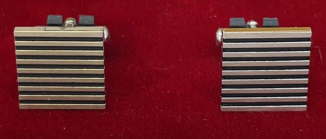 Pilot ballpoint pen stripe cufflinks and matching tie clip set in unused condition