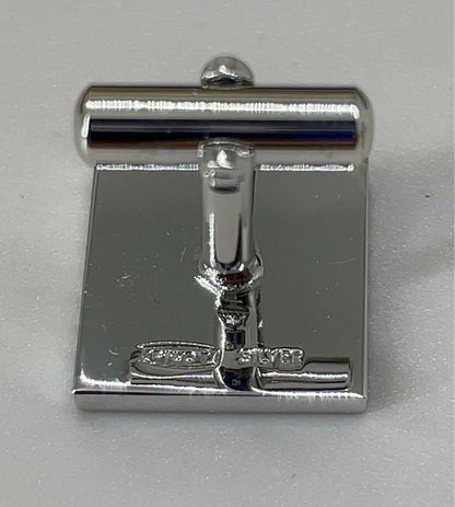 Pilot ballpoint pen stripe cufflinks and matching tie clip set in unused condition