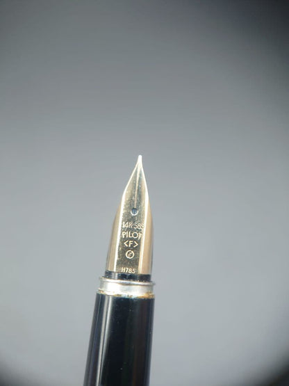 Pilot fountain pen with lattice pattern stripe engraving and 14K fine point nib