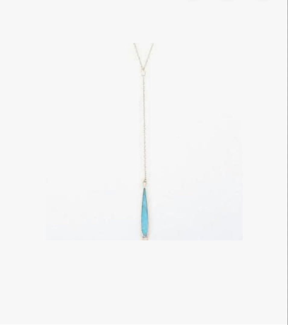 Agato Y-shaped necklace with turquoise pendant, stylish and versatile design